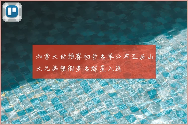 加拿大世预赛初步名单公布亚历山大兄弟领衔多名球星入选